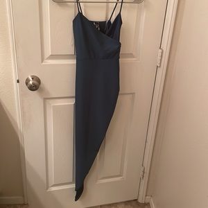 Women’s S Windsor Turquoise Asymmetrical Polyester Bodycon Dress